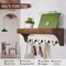 Key Holder for Wall with Shelf - Farmhouse 2-Color Key Rack with 5 Retro Keys Hooks and Primitive Wood Mail Organizer Wall Mount - Decorative Rustic Home Decor (Brown & White)